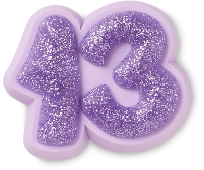 Sparkly Number 13 Jibbitz