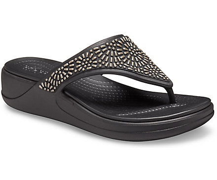 Crocs Monterey Diamante Wedge Flip W