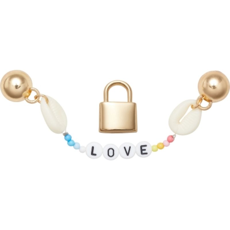 Crocs Chain Charm With Lovely Bling Gold Heart Chains for Suitable Crocs. -   Canada