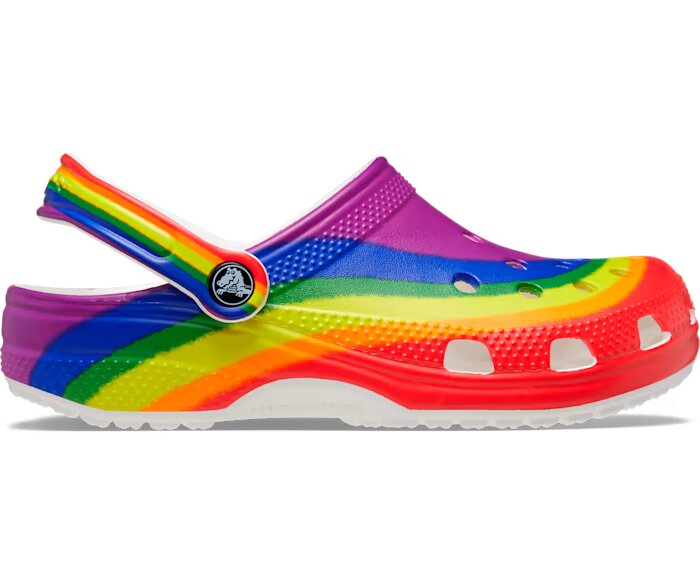 Tie dye rainbow online crocs