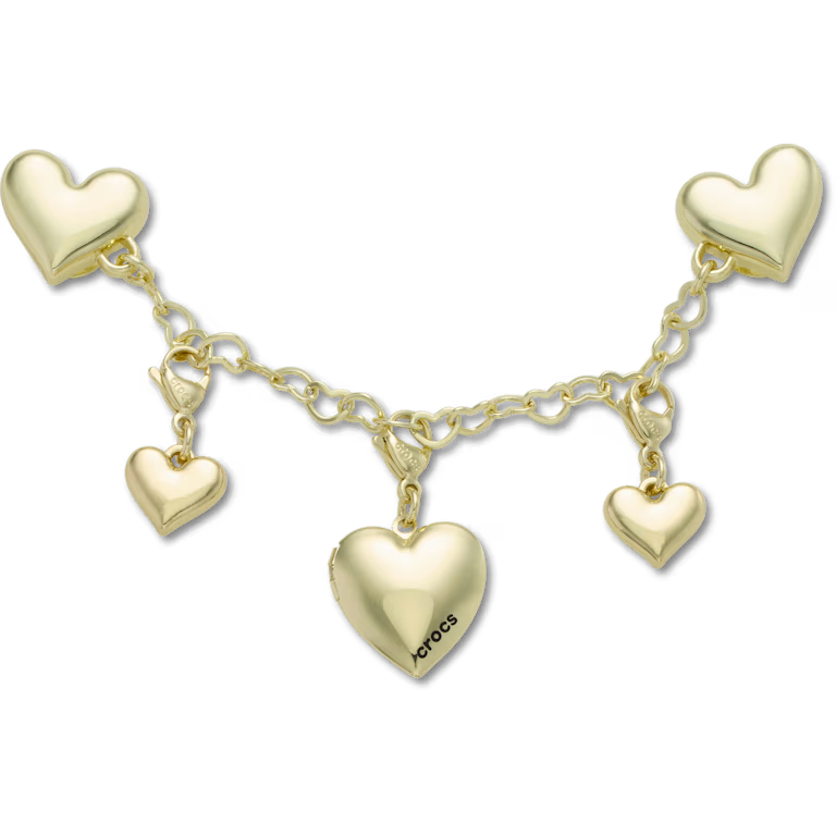 Gold Heart Chain Jibbitz